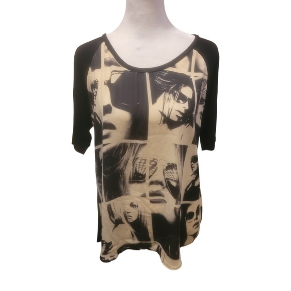 Dressbarn Shirt Women's Size M Knit Top Graphic Print Boxy Relaxed Made USA - Picture 5 of 7